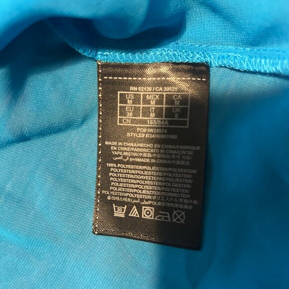 G by Guess Teal Pleated Sheer Tank Top Blouse - Keyhole Back - Size M - Picture 6 of 6